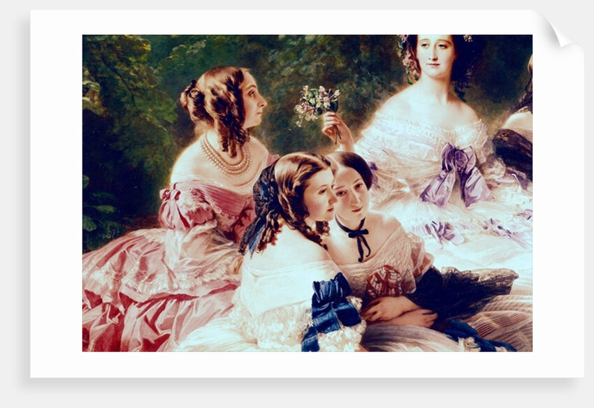 Empress Eugenie and her Ladies in Waiting, detail of the Princess of Essling, the Baroness of Pierres and the Viscountess of Lezay-Marnesia, 1855 by Franz Xaver Winterhalter