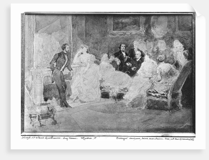 Alfred de Musset Eugene Delacroix and Pierre Antoine Berryer at a society evening, c.1840 by Eugene-Louis Lami