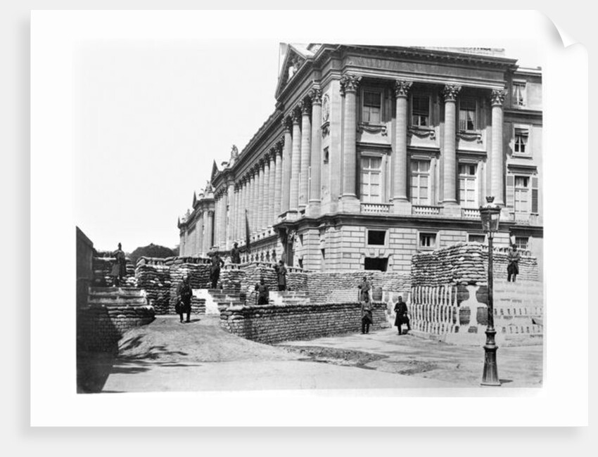 Barricade during the Commune of Paris, at the corner of Rue de Rivoli and Place de la Concorde, 1871 by French Photographer