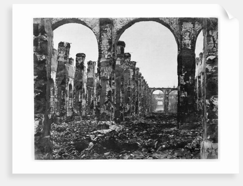 Ruins of the Cour des Comptes during the Commune of Paris, 1871 by French Photographer
