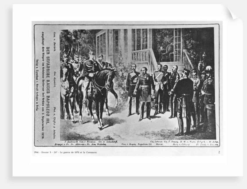 Meeting between Emperor Napoleon III and Kaiser Wilhelm I at Bellevue Castle near Sedan on 2nd September 1870 by German School