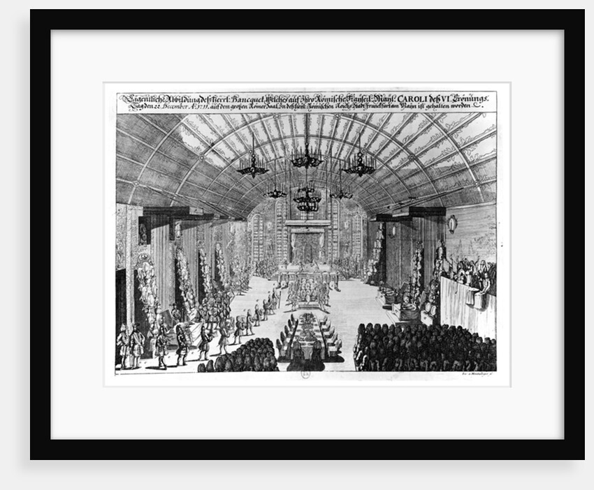 Banquet in the Romer Hall at Frankfurt-am-Main, in honour of the coronation of Charles VI on 22nd December 1711 by German School