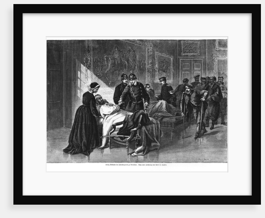 King Wilhelm I visiting the hospital at Chateau de Versailles by German School