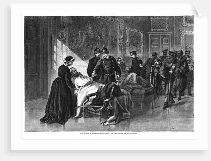 King Wilhelm I visiting the hospital at Chateau de Versailles by German School