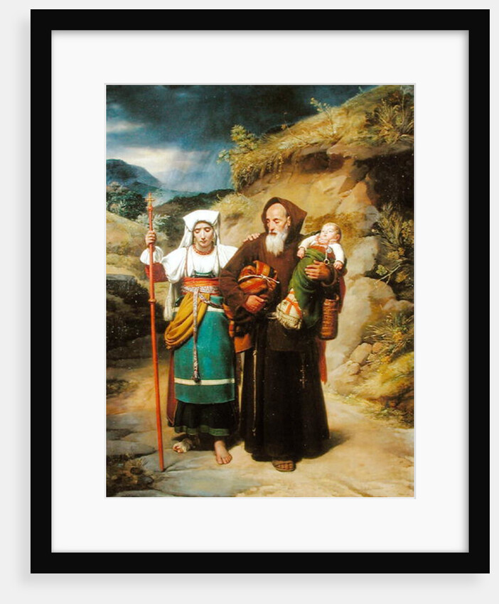 A Monk Helping a Pilgrim by Jean Victor Schnetz