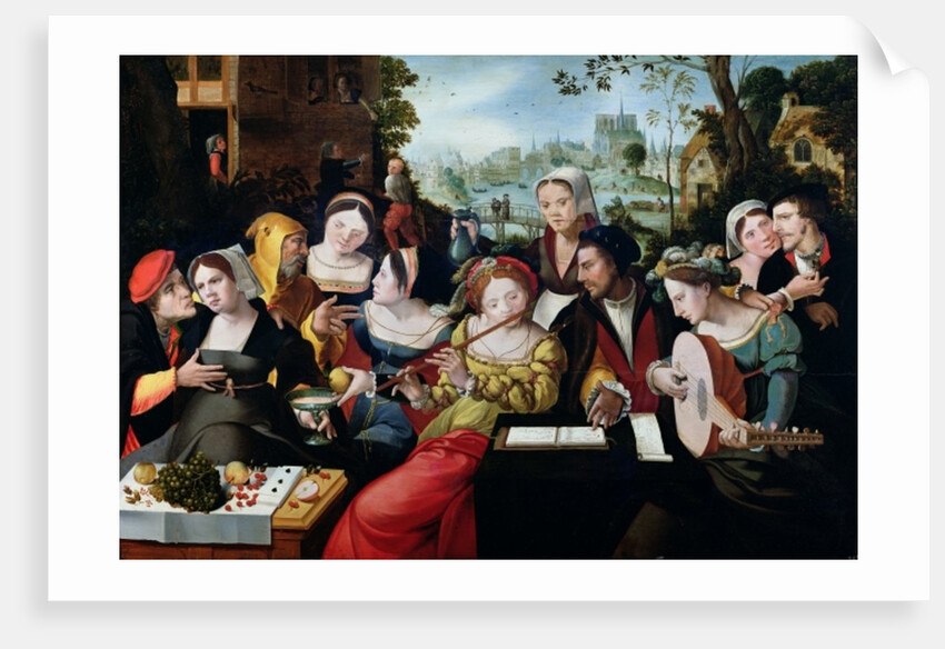 The prodigal child among courtesans - Allegory of the five senses by Flemish School