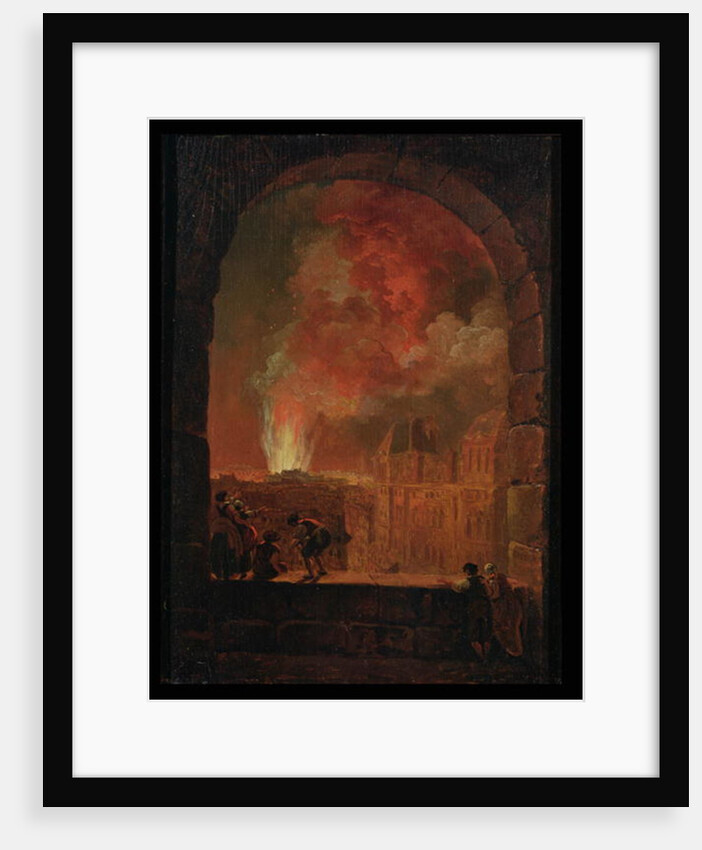 Fire at the Opera of the Palais-Royal, View from the Louvre, 1781 by Hubert Robert