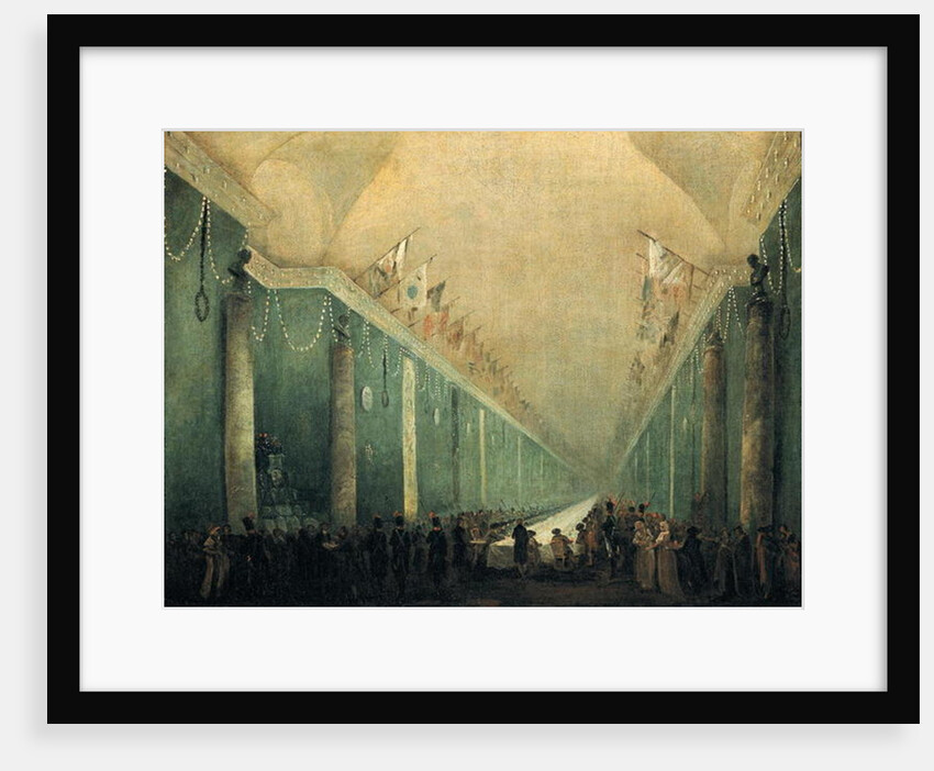 Banquet Given for Napoleon Bonaparte in the Grande Galerie of the Louvre, 20th December 1797 by Hubert Robert