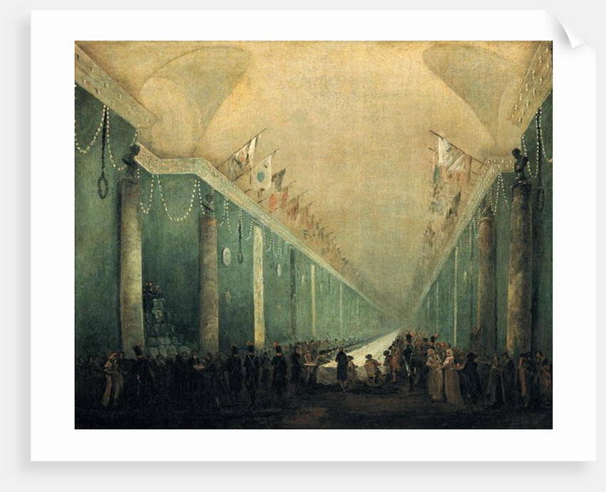 Banquet Given for Napoleon Bonaparte in the Grande Galerie of the Louvre, 20th December 1797 by Hubert Robert