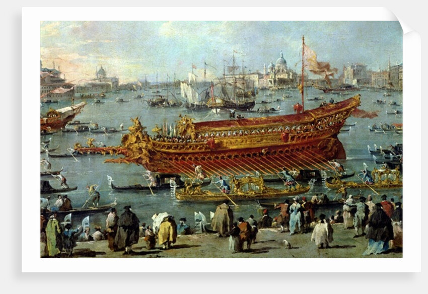 The Departure of the 'Bucentaur' Towards the Venice Lido on Ascension Day by Francesco Guardi