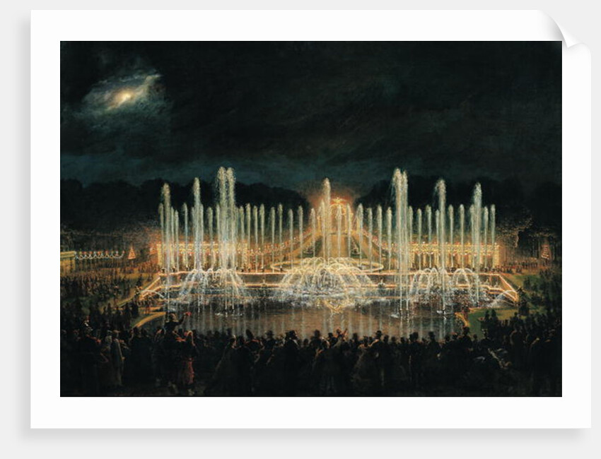 Illuminated Fountain Display in the Bassin de Neptune in Honour of Prince Francisco de Assisi de Bourbon 21st August 1864 by Eugene-Louis Lami
