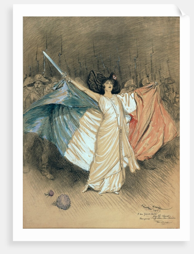 Marthe Chenal Singing 'La Marseillaise', 1914 by Georges Bertin Scott