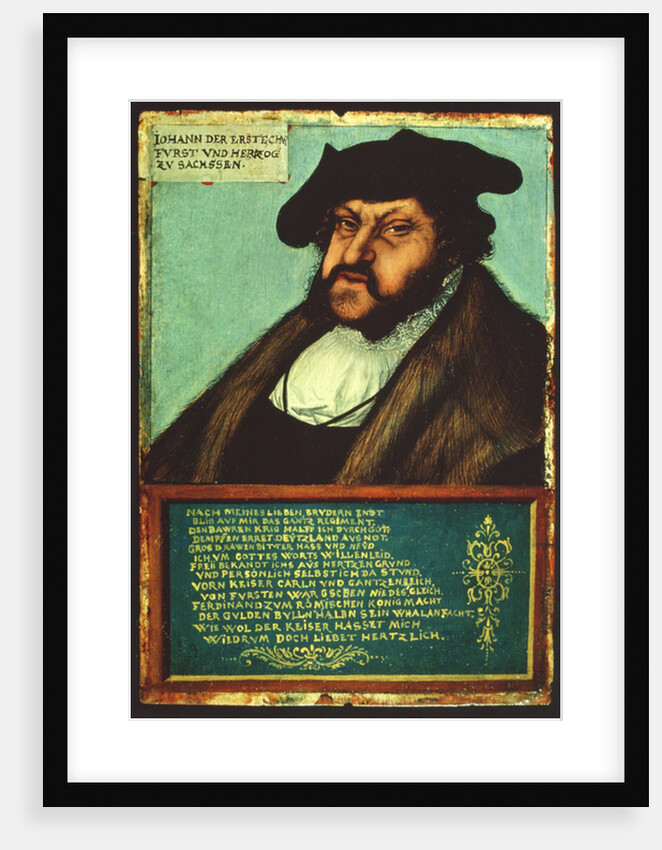 Portrait of John I the Steadfast, Elector of Saxony, c.1533 by Lucas the Elder Cranach