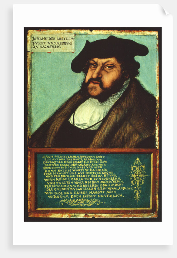 Portrait of John I the Steadfast, Elector of Saxony, c.1533 by Lucas the Elder Cranach