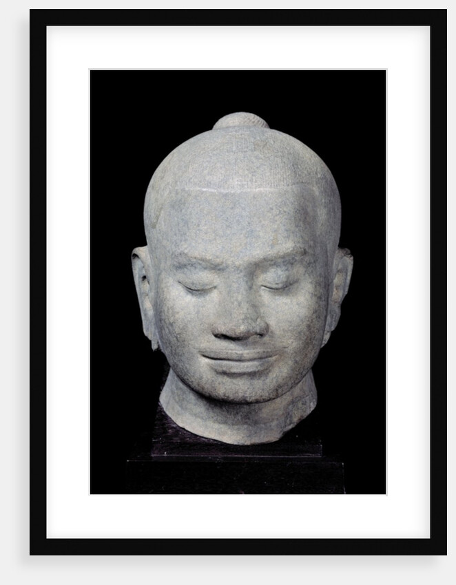 Head of King Jayavarman VII Bayon Style, from Preah Khan, 12th-13th century by Cambodian Cambodian