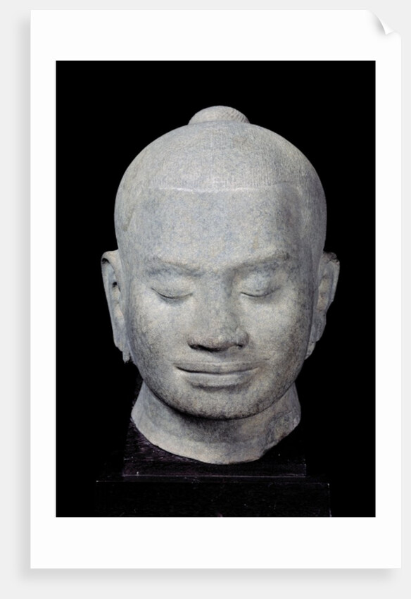 Head of King Jayavarman VII Bayon Style, from Preah Khan, 12th-13th century by Cambodian Cambodian