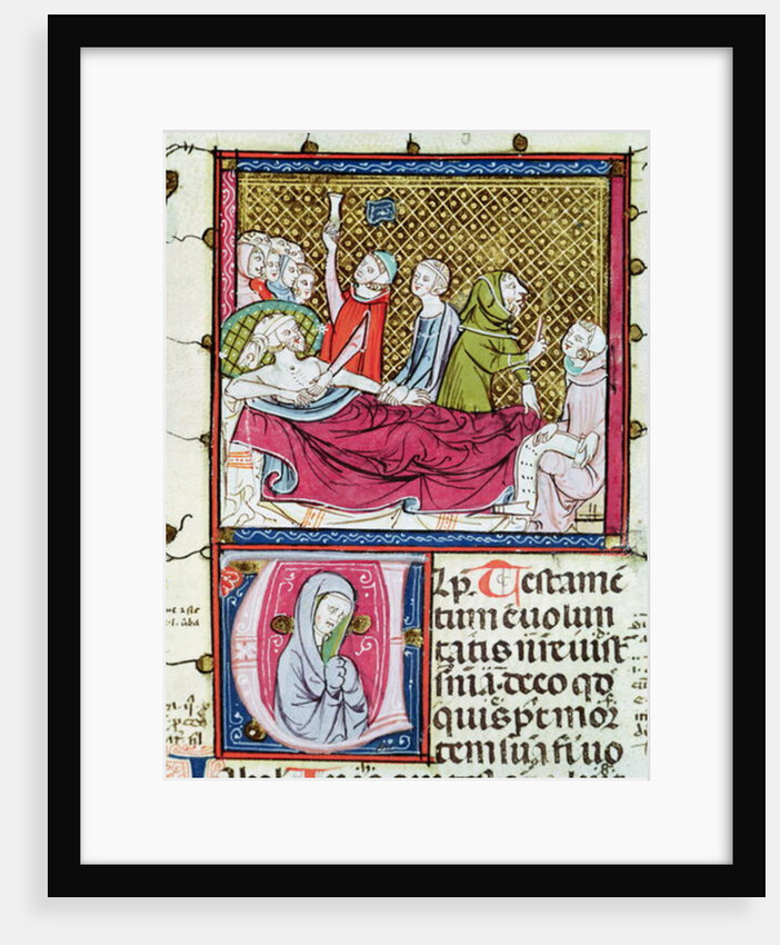 Ms 3076 fol.56r Dying Man Surrounded by Doctors and Family, Dictating his Will by French School