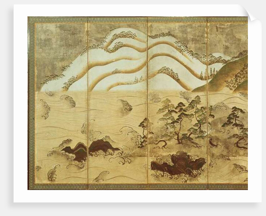 Moonlight Winter Landscape by School Japanese