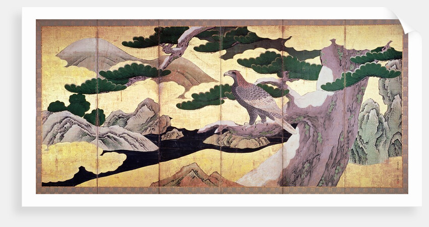The Hawks in the Pines by Eitoku Kano