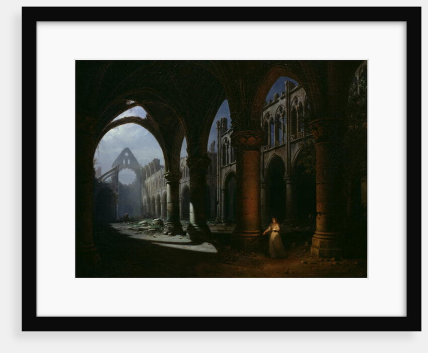 Interior of an Abbey in Ruins, 1848 by Hippolyte Victor Valentin Sebron