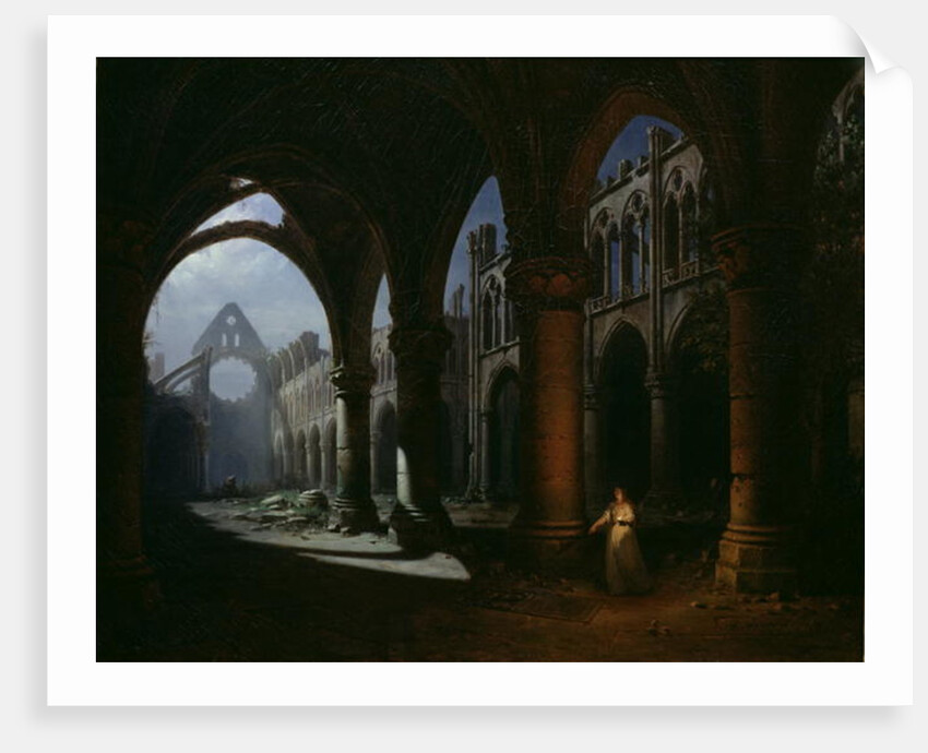 Interior of an Abbey in Ruins, 1848 by Hippolyte Victor Valentin Sebron