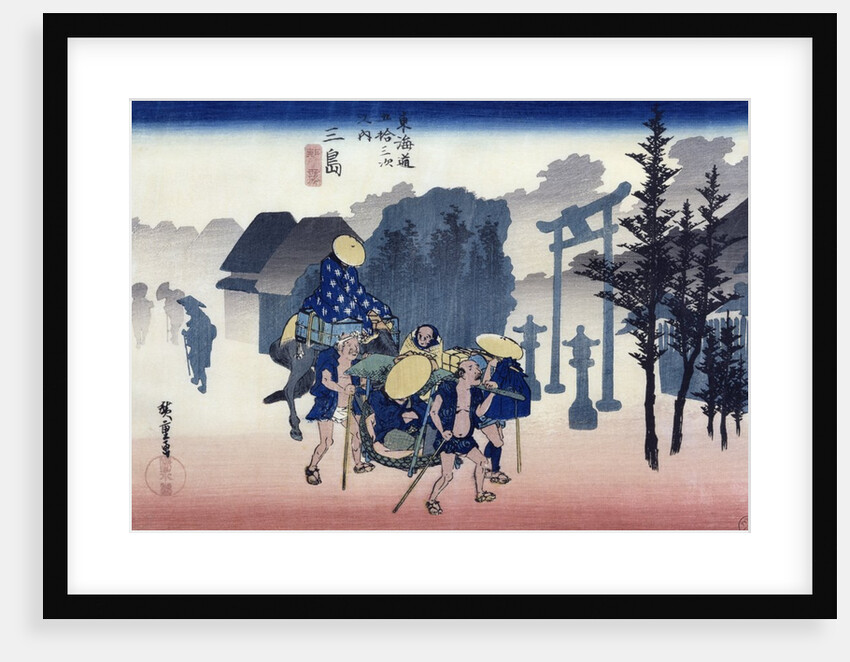 Morning Mist at Mishima by Ando or Utagawa Hiroshige