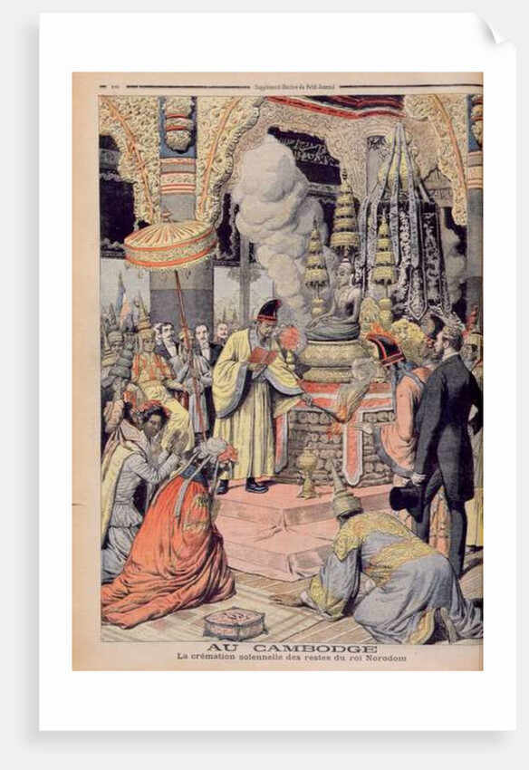 Solemn cremation of King Norodom I King of Cambodia by French School