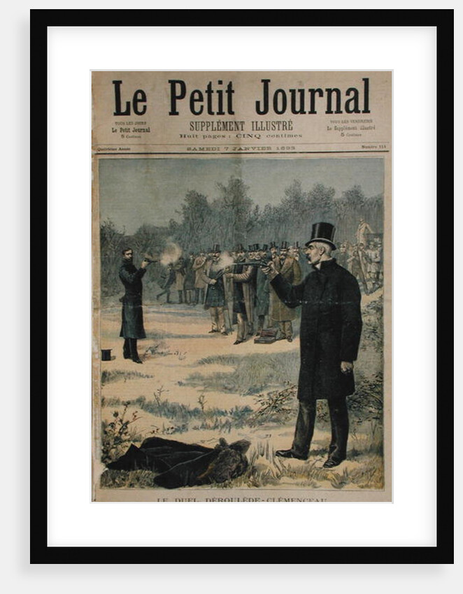 The Duel between Paul Deroulede and Georges Clemenceau illustration from 'Le Petit Journal', 7th January 1893 by Henri Meyer