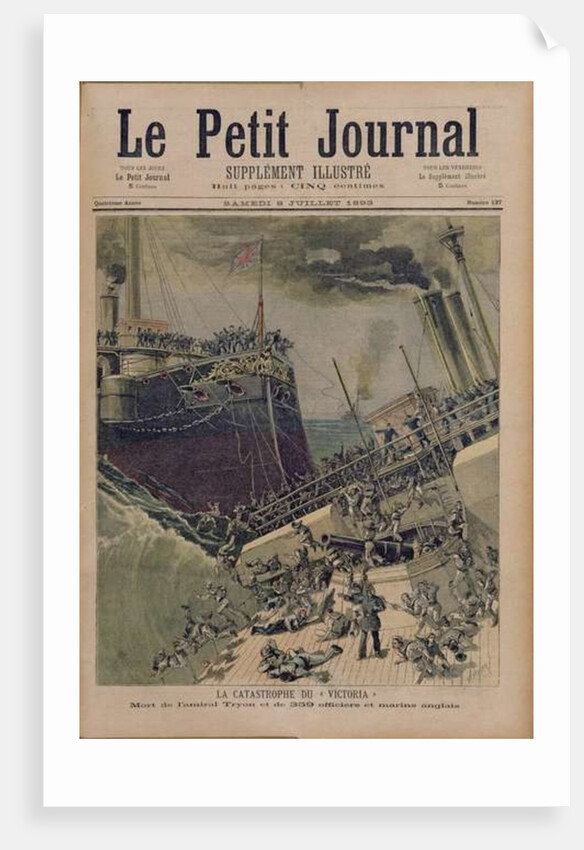 An Accident Aboard the 'Victoria', the Death of Admiral Tyron and 359 Officers and English Sailors by Henri Meyer