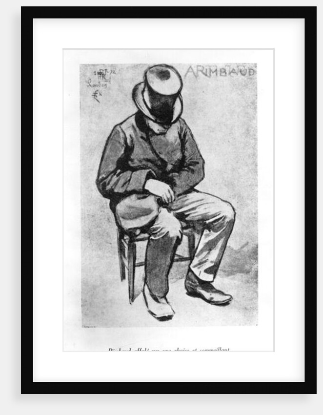 Arthur Rimbaud slumped on a chair and dozing, in London, 1872 by Felix Elie Regamey