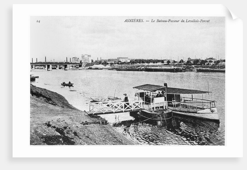 Asnieres, the ferry at Levallois-Perret, c.1900 by French Photographer