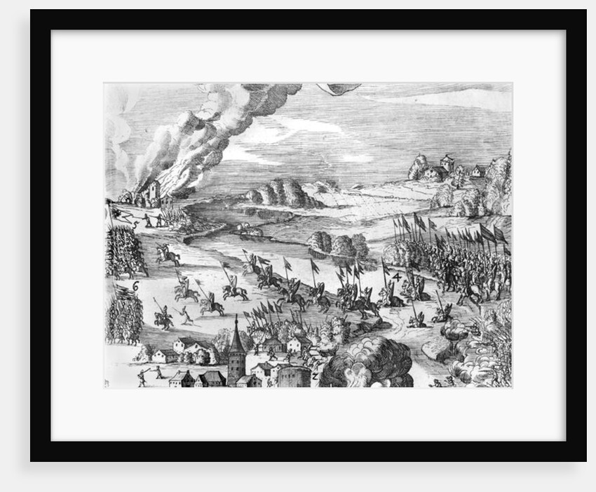 General view of the battle of Muhlberg, detail, 24th April 1547 by German School