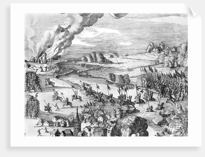 General view of the battle of Muhlberg, detail, 24th April 1547 by German School