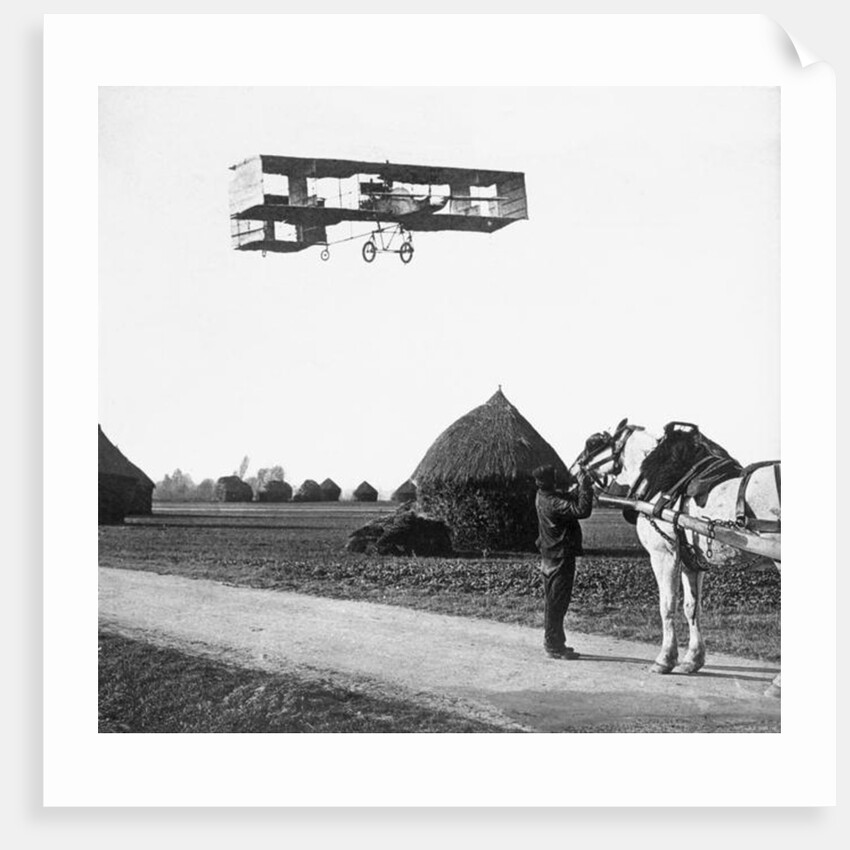 Flight by Henri Farman from Chalons to Reims by French Photographer