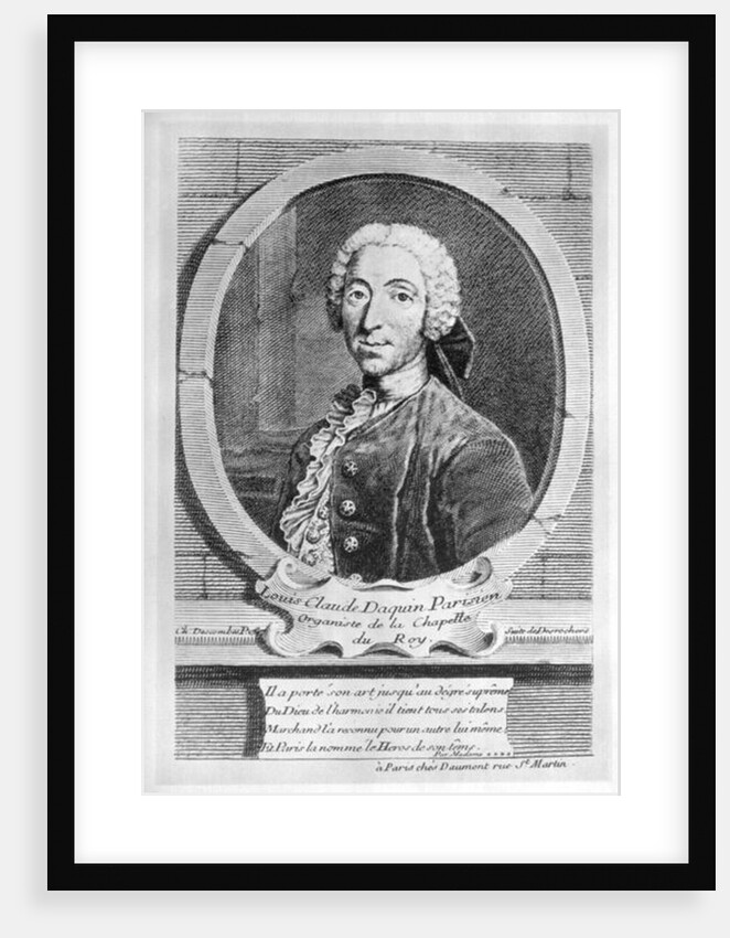 Portrait of Louis-Claude d'Aquin engraved by Charles Descombes, 1747 by Etienne Jehandier Desrochers