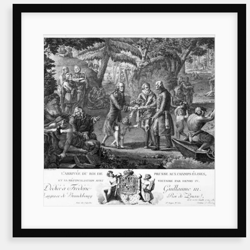 Henri IV reconciling Frederick William II and Voltaire at the Elysian Fields, 2nd half 18th century by G. Texier