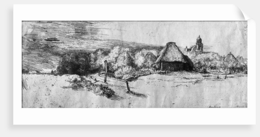 Large Landscape with a Tower, c.1650 by Rembrandt Harmensz. van Rijn