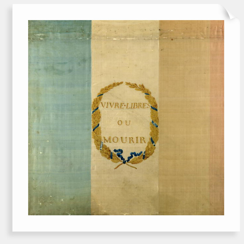 Tricolore with the motto 'Live Free or Die', 1792 by French School