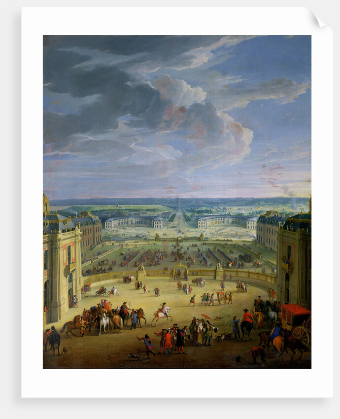 Perspective View from the Chateau of Versailles of the Place d'Armes and the Stables, 1688 by Jean-Baptiste Martin
