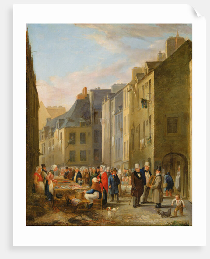 The Fish Market in Cherbourg, 1830-40 by Bon Dumouchel