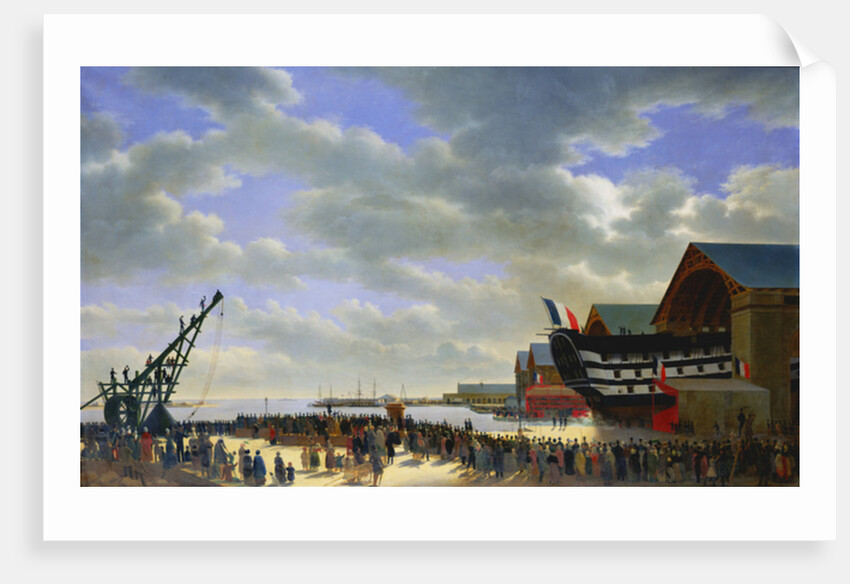 The Launch of 'Le Friedland' at Cherbourg, 4th April 1840, c.1840-54 by Antoine Chazal