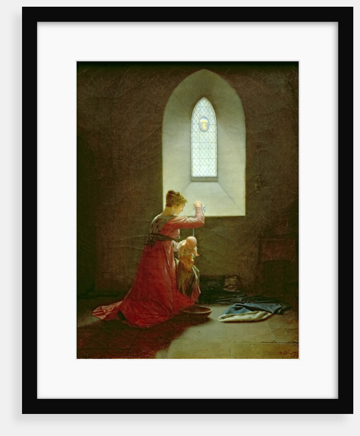 Genevieve of Brabant Baptising her Son in Prison by Jean Baptiste Mallet