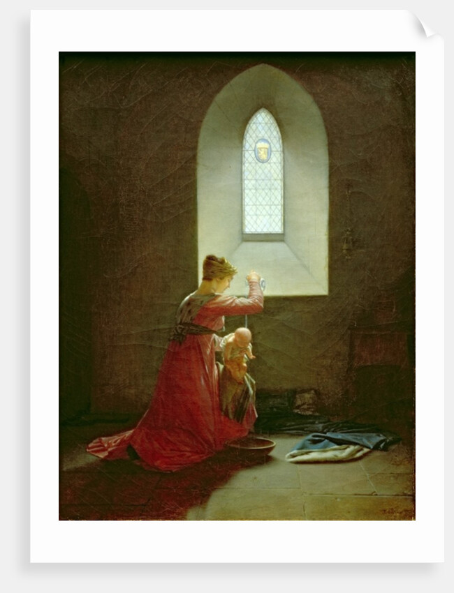 Genevieve of Brabant Baptising her Son in Prison by Jean Baptiste Mallet