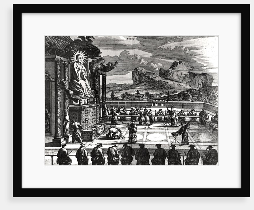 A Buddhist Ceremony from, 'Indiae Orientalis'. by Theodor de Bry