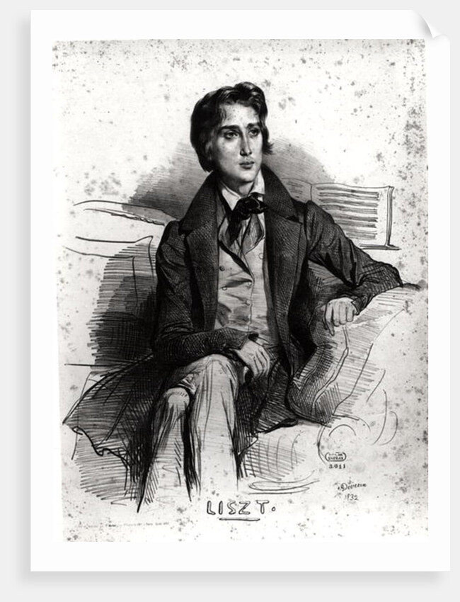 Portrait of Franz Liszt August 1832 by Achille Deveria
