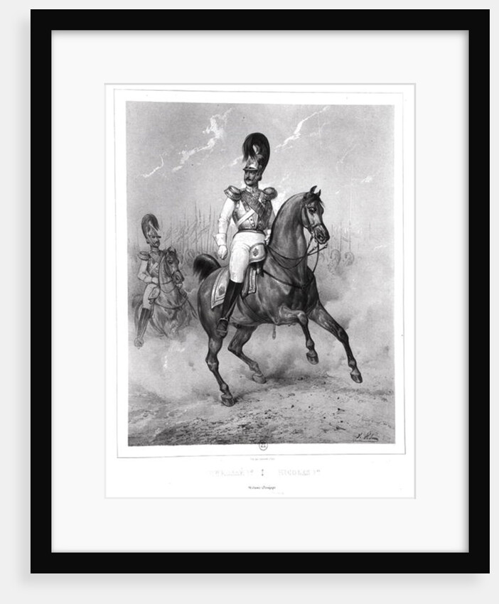 Portrait of Nicholas I Pavlovich on horseback with his Army by Victor Adam
