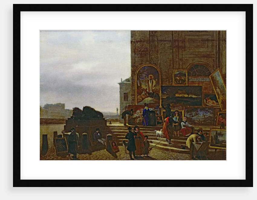 Selling Paintings Outside the Institut de France, 1837 by Guillaume Frederic Ronmy