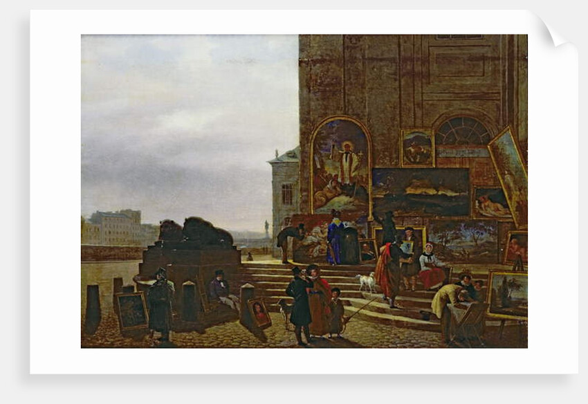 Selling Paintings Outside the Institut de France, 1837 by Guillaume Frederic Ronmy