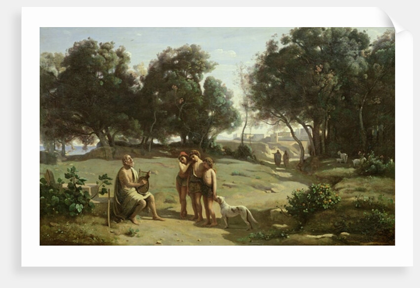 Homer and the Shepherds in a Landscape, 1845 by Jean Baptiste Camille Corot