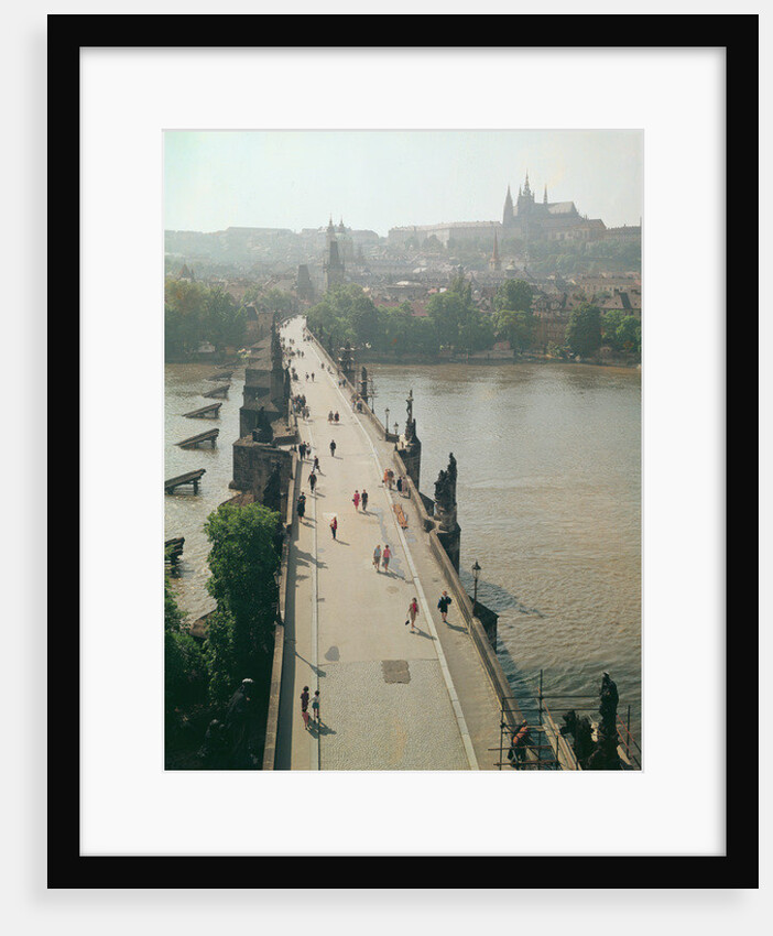 View of the Charles Bridge over the River Vltava by French Photographer